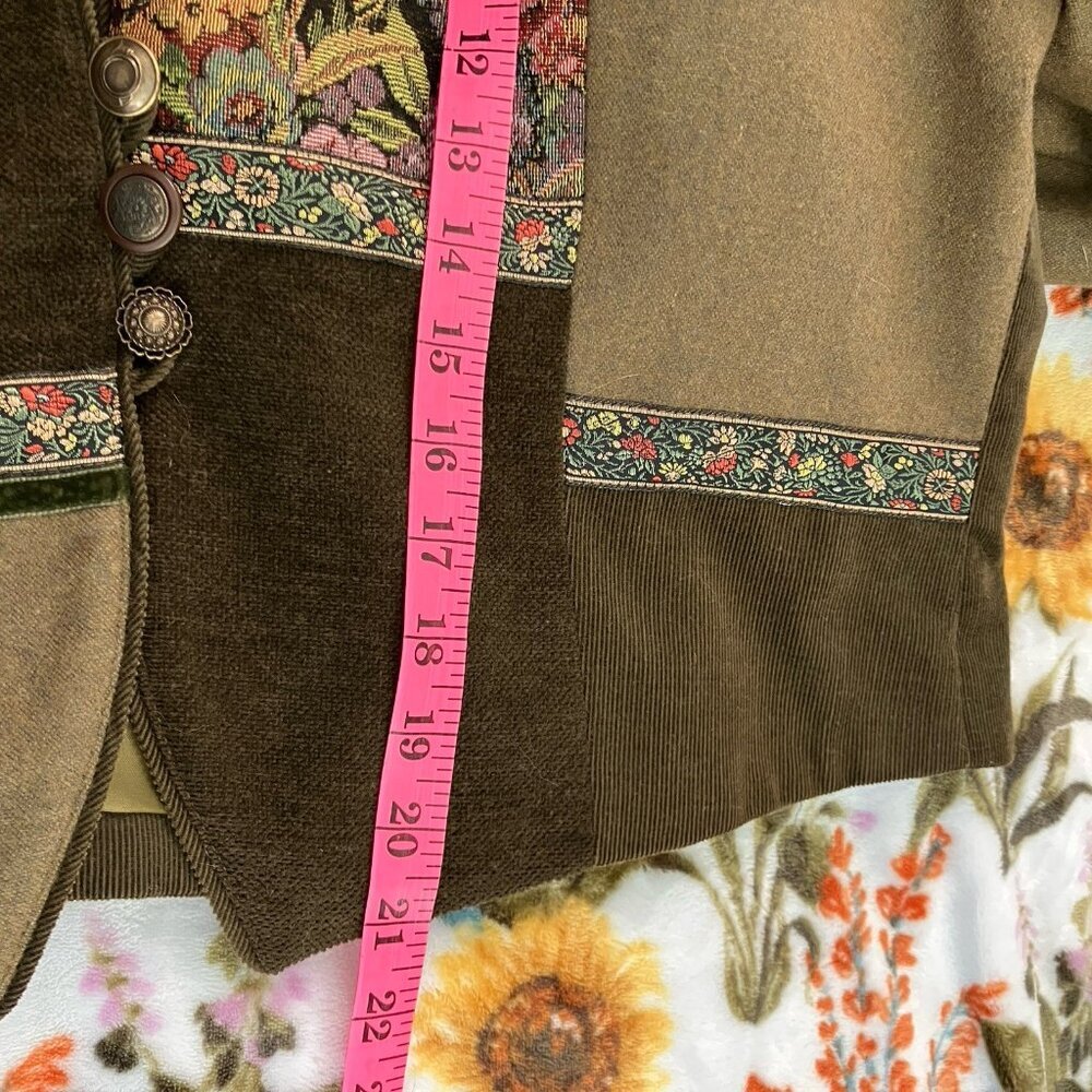 Vintage Meico Landhaus Look Blazer Jacket Womens Patchwork Wool Germany‎ Floral - Picture 8 of 8